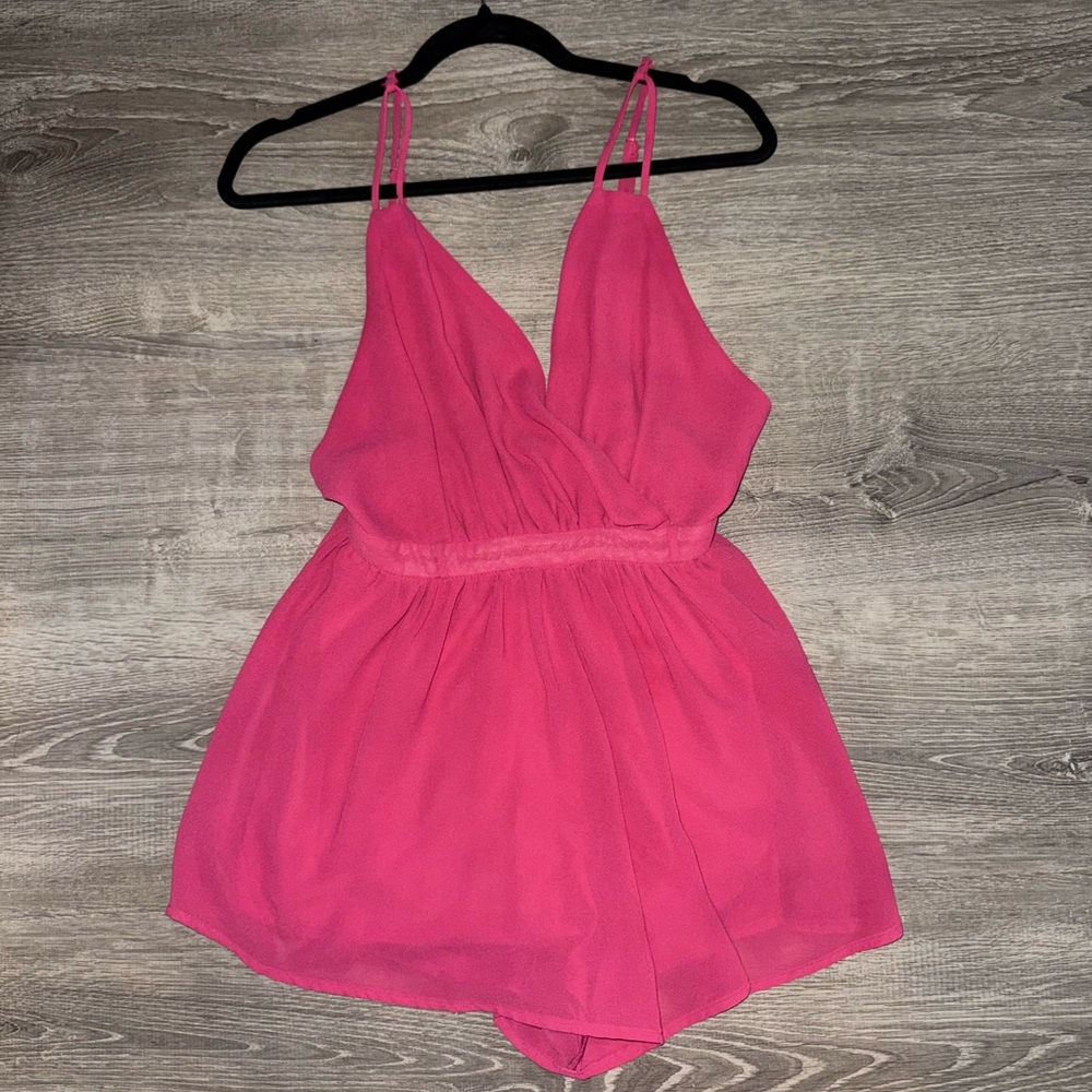 Paper Crane Fuchsia Sleeveless Romper
